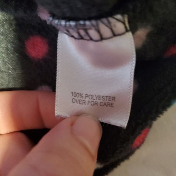 intimate essentials large womens fleece long sleeve polka dot shirt - Picture 9 of 10